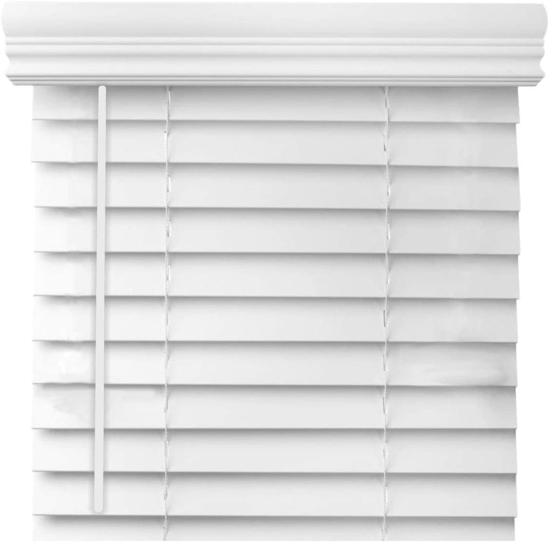 Snow White Smooth 2" Faux Wood Blinds ** 36" Length ** Custom Widths 20" 50" 