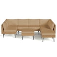 thumbnail image 2 of LAZZO 8-Piece Outdoor Wicker Conversation Set, All-Weather Sectional Sofa with 6 Chairs & 2 Ottomans, Khaki Cushions, 2 of 8