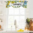 thumbnail image 4 of Summer Lemon Tie Up Valances Curtain, Adjustable Kitchen Watercolor Oceans Blue Shells Starfish Flower Farmhouse Valances for Windows Decor, Rod Pocket Short Curtains Set for Bedroom/Bathroom 60"x18", 4 of 9