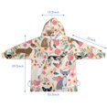 thumbnail image 7 of Chihuahua and Flower Florals Blanket Hoodies for Kids 6-13YR Oversize Wearable Blanket Hoodies for Boys Girls Teens, 7 of 7