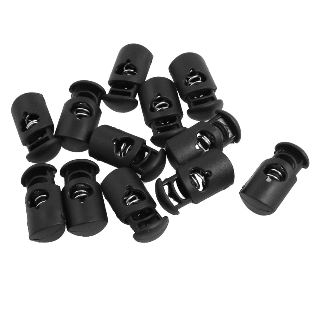 12 x Rectangle Plastic Spring Barrel Toggle Backpack Cord Locks Stopper