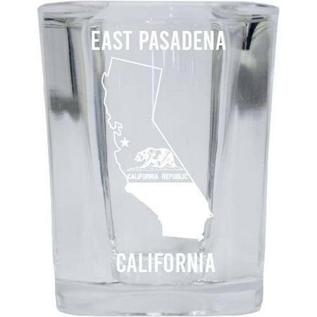 

East Pasadena California Laser Etched Souvenir 2 Ounce Square Shot Glass State Flag Design
