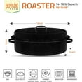thumbnail image 4 of Bovado USA Oval Turkey Roaster Pan with Lid Non Stick Enamel 19 in, Black, 4 of 6