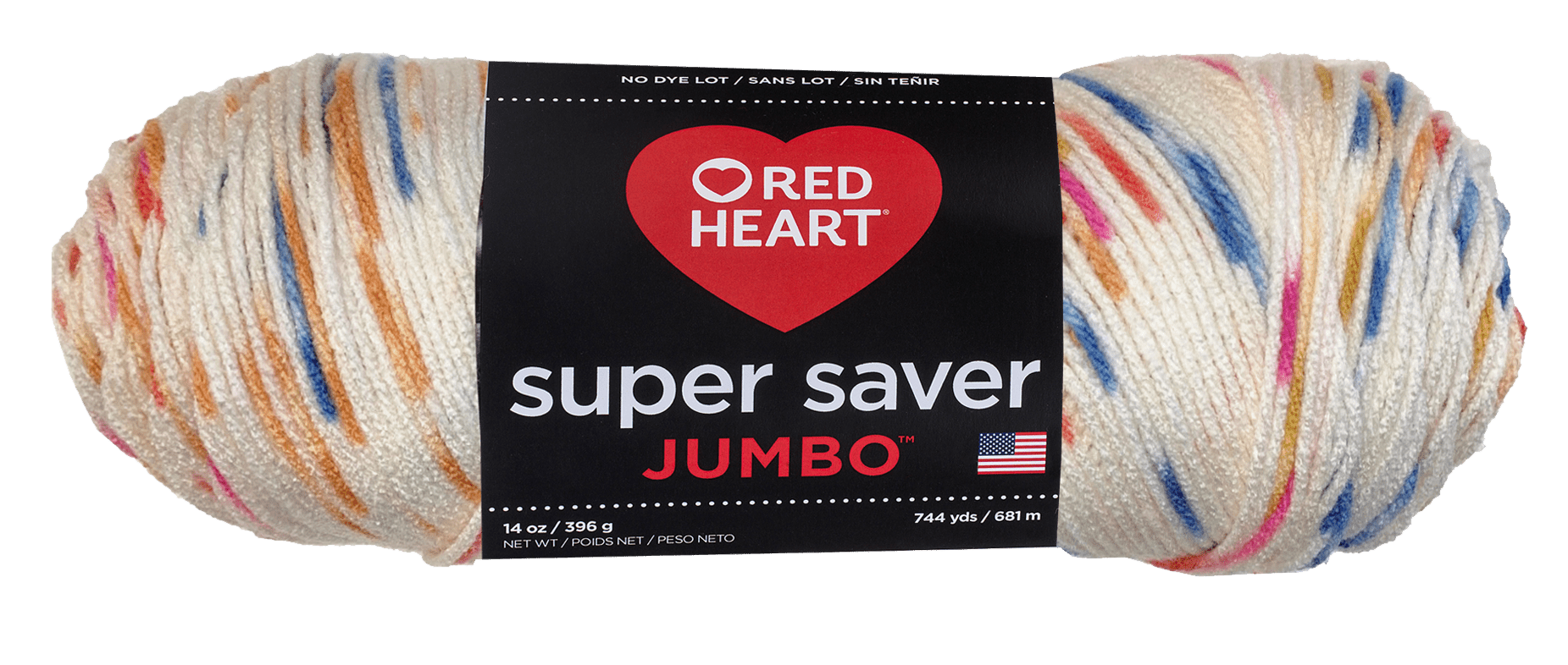 Red Heart Super Saver Yarn, Speckle White, 10 oz, Medium, Acrylic