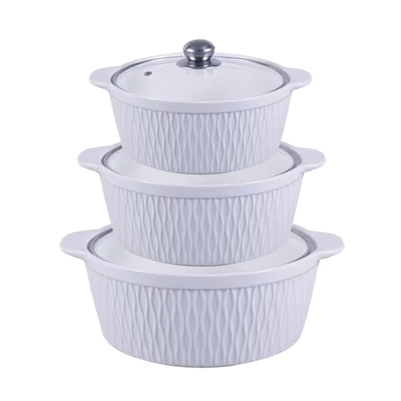 Klotel Luxury Ceramic Soup Bowls Modern Microwave Safe 3-Piece Set