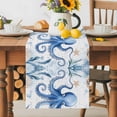 thumbnail image 5 of Burlap Table Runner 120 Inches Long, Blue Octopus Ocean Starfish Non-Slip Kitchen Table Runners for Dining Room Everyday Use Party Table Decorations Sea Monster Ocean Seaweed, 5 of 9