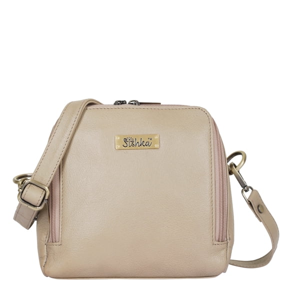 Sishka Womens Taupe Genuine Leather Ladies Bags – Premium Crossbody, Stylish Shoulder & Sling Bag for Travel, Shopping & Daily Use