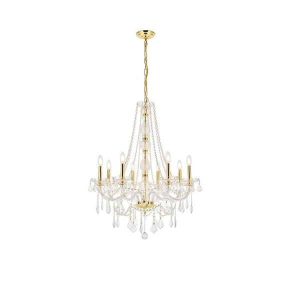 Verona 8 light Gold Chandelier Clear Royal Cut Crystal
