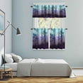 thumbnail image 5 of Teal Purple Forest Kitchen Curtains Sets for Windows 36 Inch Length, Vintage Foggy Woods Tree Rod Pocket Window Treatments Tier Curtains and Valances Set for Bedroom/Bathroom, 5 of 8