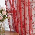 thumbnail image 4 of Cortinas SEEKRIGHT de encaje rojo de 244 cm de largo, 2 paneles, para dormitorio, 4 of 7
