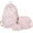 Pink, variant on This 3-piece backpack set comes with a cute floral quilted backpack, a medium-sized messenger bag and a small travel storage bag for ladies, presenting a simple and comfortable look