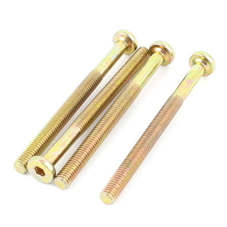75mm Boot - M6 x 75mm Male Thread Hexagon Socket Head Cap Screws Bolts Bronze Tone 4 Pcs