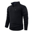 thumbnail image 2 of Men's Cable Knit Sweaters Vintage Long Sleeve Sweater Slouchy Crewneck Pullover for Winter Black 4XL, 2 of 4