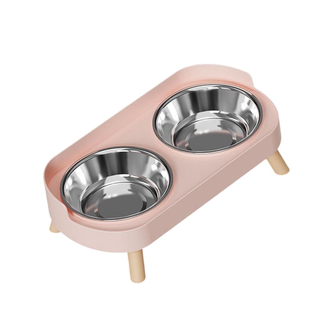 Comedero elevado para perros y gatos con protección para el cuello, fácil de limpiar y estable. Tazón de acero inoxidable