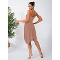 thumbnail image 5 of Sholeno Women's Glittery Lyrical Ballet Dance Dress Irregular Mesh Ruffled Skirt Modern Dancing Outfit Red Brown XXL, 5 of 6