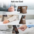 thumbnail image 5 of Dteck 2 in 1 Wallet Case for iPhone 16 Pro Max Compatible with MagSafe for Men Women, Detachable Magnetic Leather Wallet Case with Card Slot Holder RFID Blocking Kickstand Cover,Brown, 5 of 7