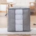 thumbnail image 1 of Bolsa de edredón con cremallera no tejida horizontal y vertical de gran capacidad, bolsa de almacenamiento visual para ropa de hogar, almohadas y edredones, 1 of 6