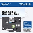 thumbnail image 2 of Brother Extra Strength TapeLaminated Black on Clear24mm (Tzes151)-Retail Packaging, 2 of 5