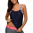 thumbnail image 1 of Haut de Tankini à Dos Nageur à Rayures Imprimées pour Femmes Sans Bas S - TTTG, 1 of 5