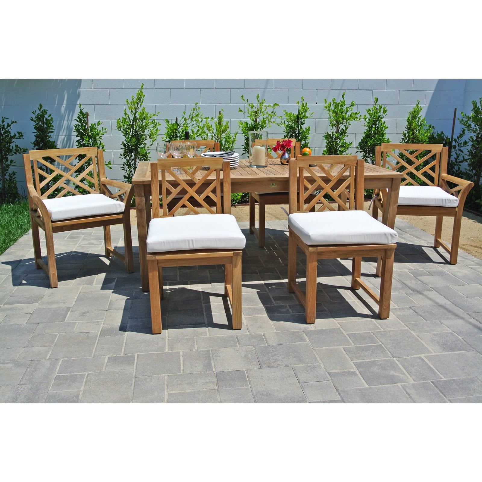 Willow Creek Monterey 7 Piece Teak Patio Dining Set