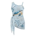 thumbnail image 7 of SEANATIVE Kids Two Piece Swimsuit Set with Swimwear & Mesh Cover-up Skirt, Teen Girls Bathing Suits Cut Out One Shoulder Design, Size 11-12 Years Old, Sea Turtle Jellyfish Coral Blue, 7 of 7