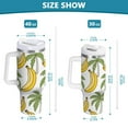 thumbnail image 3 of Ryvnso 40 oz Tumbler with Handle and Straw Coconut Tree Bananas Insulated Stainless Steel Travel Mug with Lid, 3 of 9
