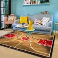 thumbnail image 3 of Retro Basketball Court Area Rugs, 5x7ft, Sports Basketball Enthusiast Rug, Soft Cozy Durable Washable Rug, Noise Reduction Breathable Non-Slip Rugs for Study Room Dining Table, 3 of 6