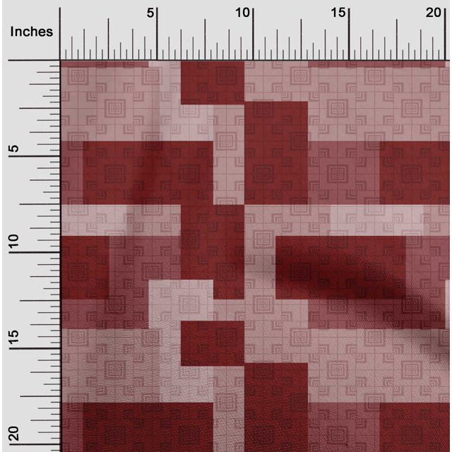 oneOone Tissu Polyester Lycra Carré Imprimé Géométrique BTY 56 Pouces de Large