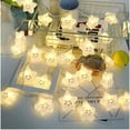 thumbnail image 1 of Tira de luces LED de color blanco cálido con forma de estrella para dormitorio infantil, pasillo, decoración de bodas y Navidad, funciona con pilas (20 LED), 1 of 5