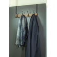 thumbnail image 6 of creathome Dual-Purpose Wooden Hanger with 4 Ring Hooks Classic Color, Behind/Over The Door Towel Rack for Bathroom, Heavy Duty Wall Mounted Coat Rack, No Drilling, 6 of 16