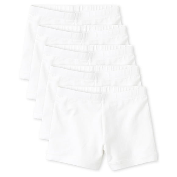 Pantalones cortos Cartwheel The Children's Place para niñas, color blanco, paquete de 5