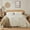 Linen - Elegant, variant on Beige Tufted Comforter Set King Size 3 Pieces Boho Shabby Chic Comforter Farmhouse Embroidery Bed Set Soft Comforter for All Seasons (Beige, 104''x90'')