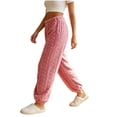 thumbnail image 3 of Diufon Fleece Sleep Pants for Women Elastic Waist Fall Winter Thickened Warm Pajama Pants Plush Cozy Homewear Bottoms, 3 of 7