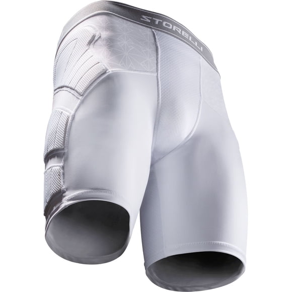 Storelli Unisex BodyShield Impact Sliders | Padded Soccer Sliding Undershorts | Enhanced Lower Body Protection | White | Medium