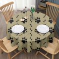 thumbnail image 3 of Paw Prints and Bones Round Tablecloth 60"x60",Wrinkle Wipeable Table Cloth for Kitchen Dining Room Picnic Patio Party, 3 of 6