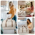 thumbnail image 7 of SYCNB Large Travel Duffel Bag, Weekender Overnight Bag for Women, Gym Tote Bag with Shoe Compartment & Toiletry Bag, Carry-On Weekend Bag for Women with Wet Pocket for Travel Business, Beige Brown, 7 of 7