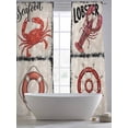 thumbnail image 4 of Vintage Coastal Sheer Curtains 108 Inch Length 2 Panels Set, Nautical Crab Lobster Anchor Retro Art Voile Window Treatment Semi Sheer Long Curtains Drapes for Bedroom/Living Room/Kitchen 52"x108"x2, 4 of 7