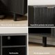 thumbnail image 4 of VERDALAY Mueble para TV con iluminación, 2 puertas, 2 niveles, compartimento abierto, organizador para televisión, mueble de madera para TV con tira de luz, patas elevadas, soporte para TV, 4 of 8