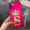 thumbnail image 1 of Funda de teléfono con letras de diamantes rosas para Apple iPhone 11, 7, 12, 13 Pro, XR, X, XS Max, 6, 6S, 8, 14 Plus, Funda suave a prueba de golpes, 14mini Fivean unisex, 1 of 2