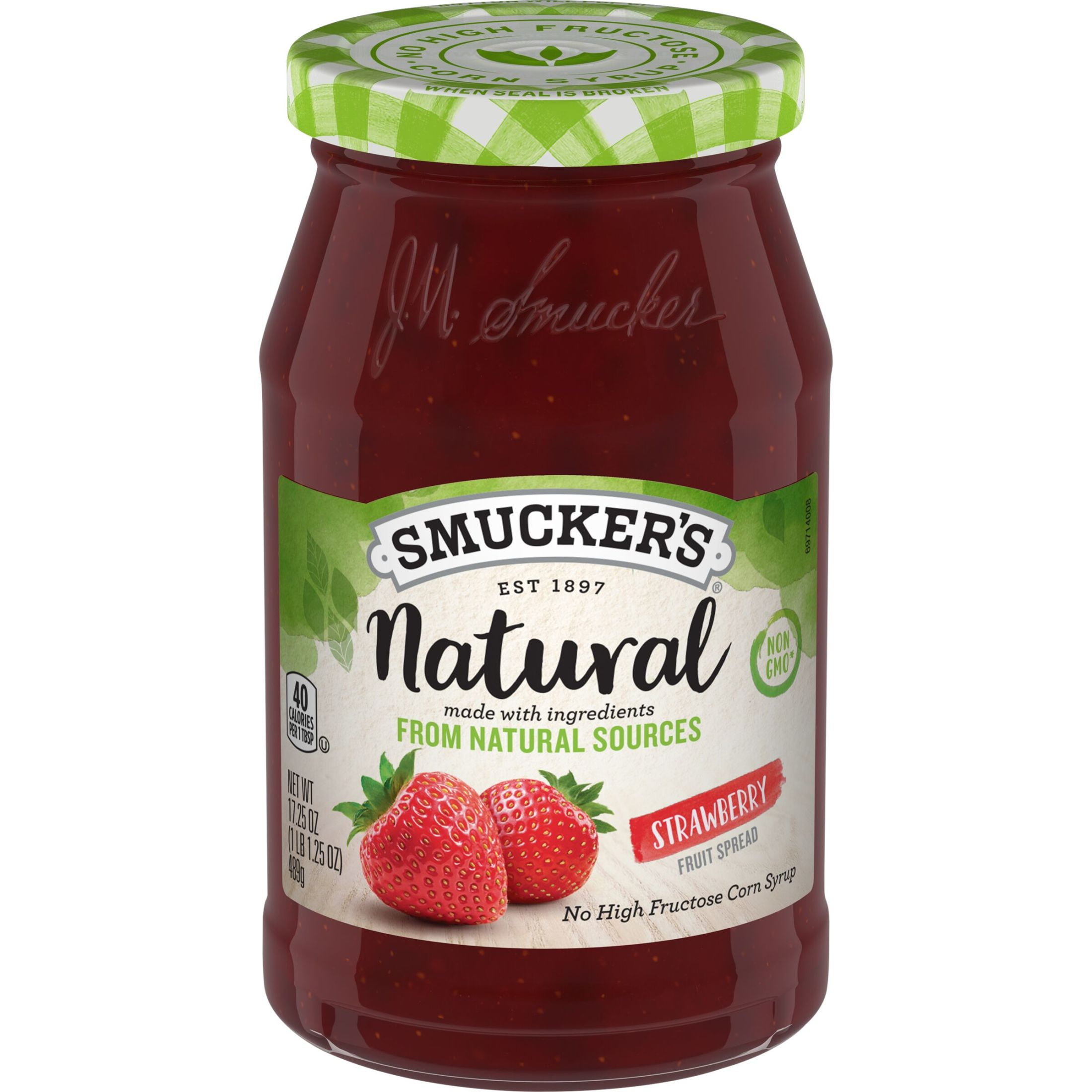 (8 pack) Smucker's Natural Strawberry Fruit Spread, 17.25 oz