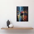 thumbnail image 2 of Paris In The Springtime Colourful Oil Painting Couple With A Red Umbrella Talking A Romantic Walk On A Rainy Night Bedroom Art Unframed Wall Art Print Poster Home Decor Premium, 2 of 5