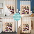 thumbnail image 5 of No Hook Shower Curtain with Snap in Liner, Farm Grape Wine Barrel Waterproof Bath Curtain Double Layers with See Through Top Window, Country Farmhouse Hotel Shower Curtains 72x72in, 5 of 9