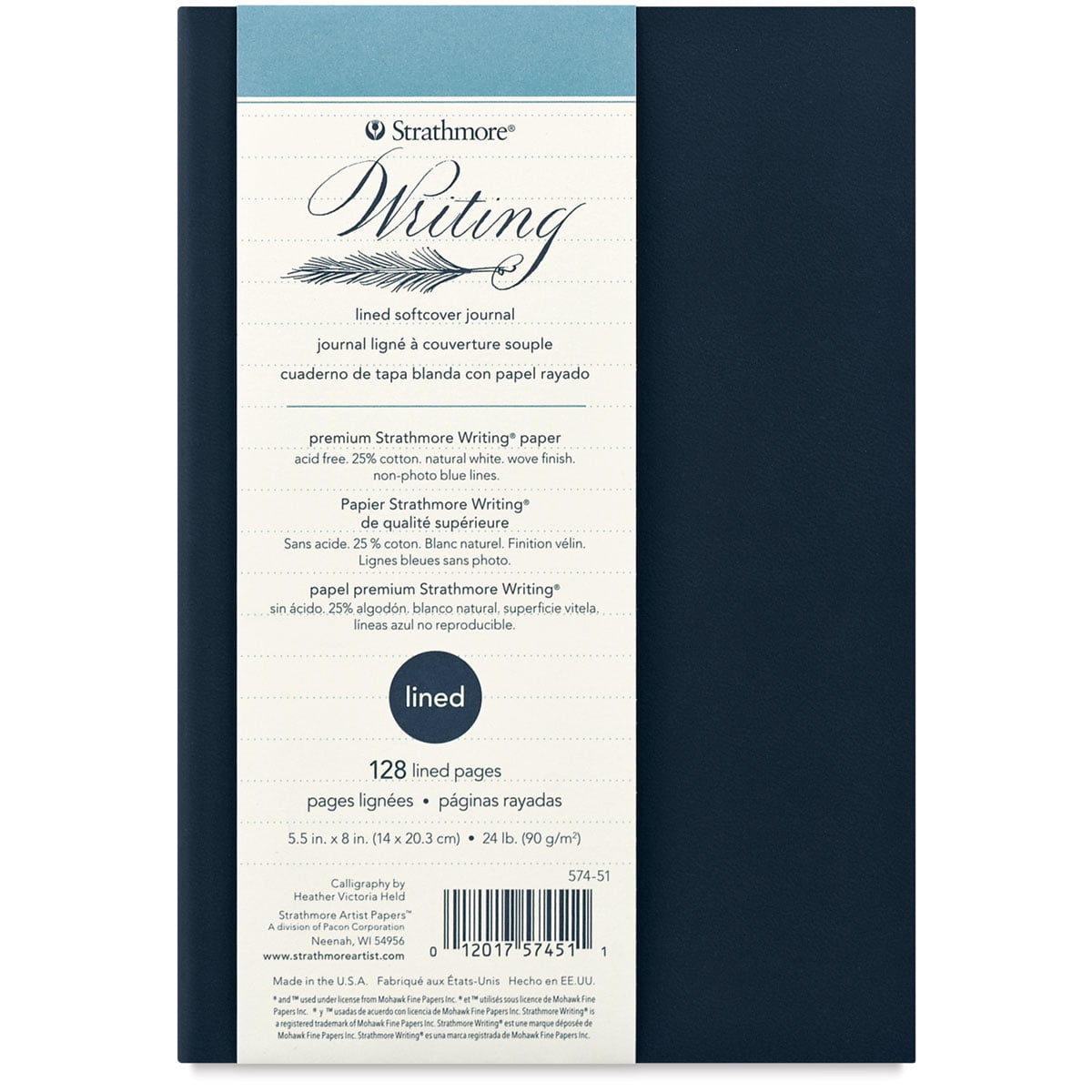 Strathmore Softcover Writing Journal – 64 Blank Sheets, 7.75 X 9.75 Inches, Acid-Free 25% Cotton Paper - View #3