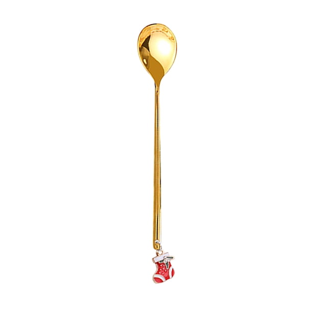 Tenedor de Café de Metal, Cuchara Navideña, Diseño de Frutas de Acero Inoxidable, Fácil de Limpiar, Ideal para Fiestas o Bares, Decoración Navideña, Regalo Perfecto para Amigos, Tamaño 13,5