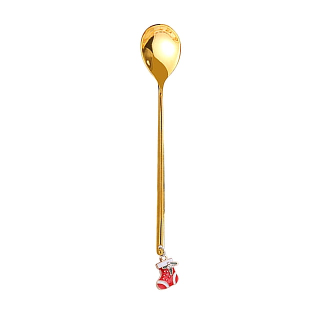 Agiferg Home Christmas Decorations Metal Coffee Fork Stirring Spoon Christmas Table Decorations New Year