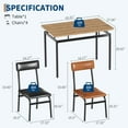 thumbnail image 2 of Luku 5 Piece Dining Table Set, Wood Table & 4 PU Chairs, Industrial Metal Frame Kitchen Set, 2 of 7