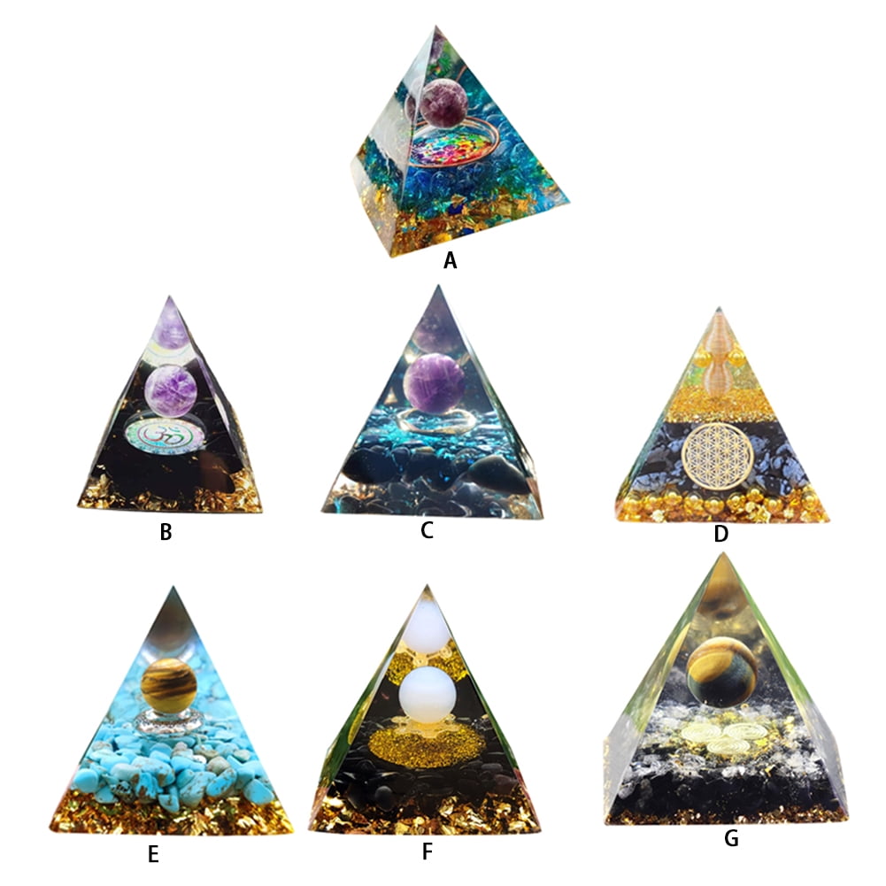 Rock  Quartz Energy Pyramid Generating Reiki Chakra Cone System Decors 