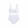 thumbnail image 4 of UTSJKR Women's 2026 Trendy High Waist Two Piece Bikini Set, European Sexy Cross Border Bathing Suit, Beach Swimwear White XXL, 4 of 6