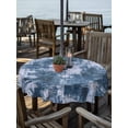 thumbnail image 2 of Outdoor Tablecloths with Umbrella Hole & Zipper, Navy Blue Ombre Round Tablecloth 54 Inch, Gradient Abstract Art Vintage Waterproof Table Cloth, Patio/Pool/Picnic Table Covers, 2 of 8