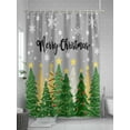 thumbnail image 5 of Green Christmas Tree Shower Curtain Set ，Waterproof Fabric Shower Curtains Merry Christmas Pine Trees Snowing Grey Shower Curtains for Bathroom,Bathroom Decor 66"x72", 5 of 6